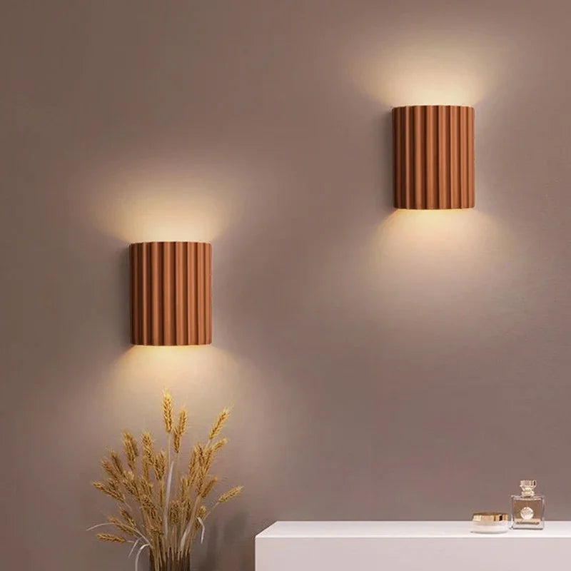 FluteGlow — Fluted Resin Decorative Wall Sconce