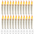 Floating Window Candles with Suction Cups, Flameless Hanging LED Taper Candles, Christmas Window Decor