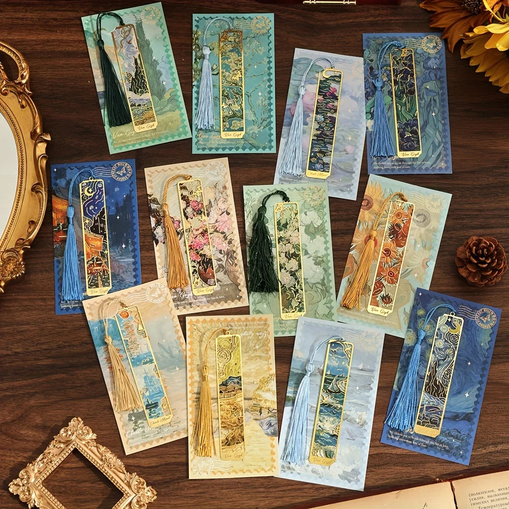 ArtMark Van Gogh Irises — Brass Metal Bookmark