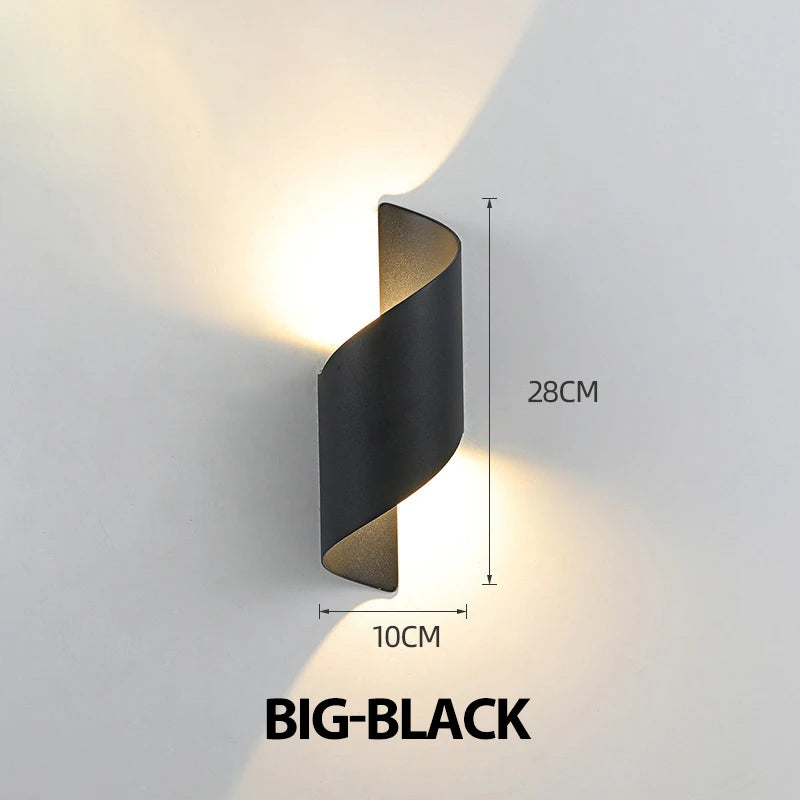 TwistGlow — Spiral Outdoor LED Wall Sconce