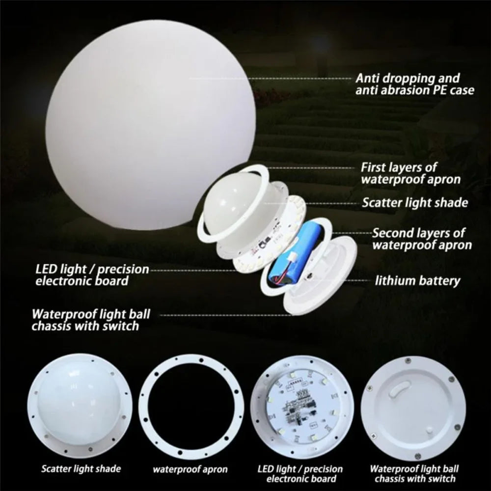 GlobeGlow — Rechargeable LED Garden Sphere Light