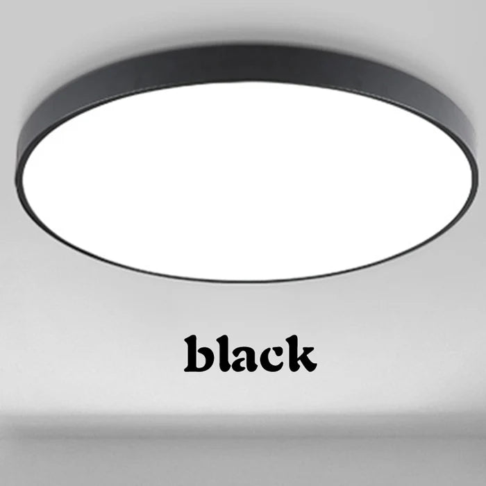 SlimGlow Ultra-Thin LED Ceiling Light — Flush Mount, 3 Colors, Multiple Sizes & Finishes