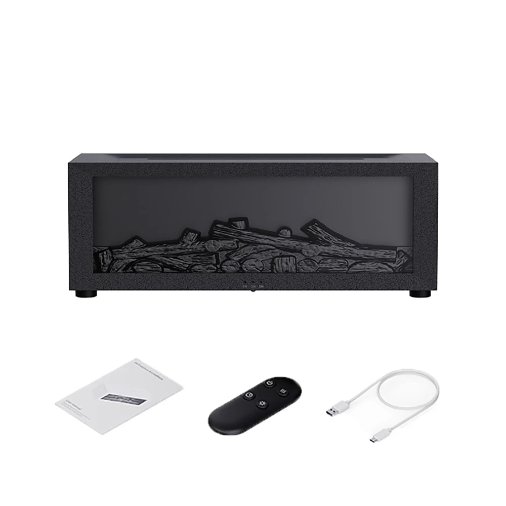 Flame Diffuser for Essential Oils, Fire Flame Effect Humidifier with Remote, Auto Shut-Off, Quiet
