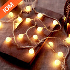 Globe String Lights Warm White, Battery or USB Powered Ball Fairy Lights for Bedroom, 5 ft to 39 ft