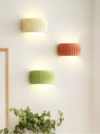 RidgeGlow — Decorative Ribbed Resin Wall Sconce