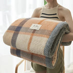 Chunky Chenille Knit Throw Blanket, Soft Handmade Knitted Blanket for Couch and Bed, Machine Washable