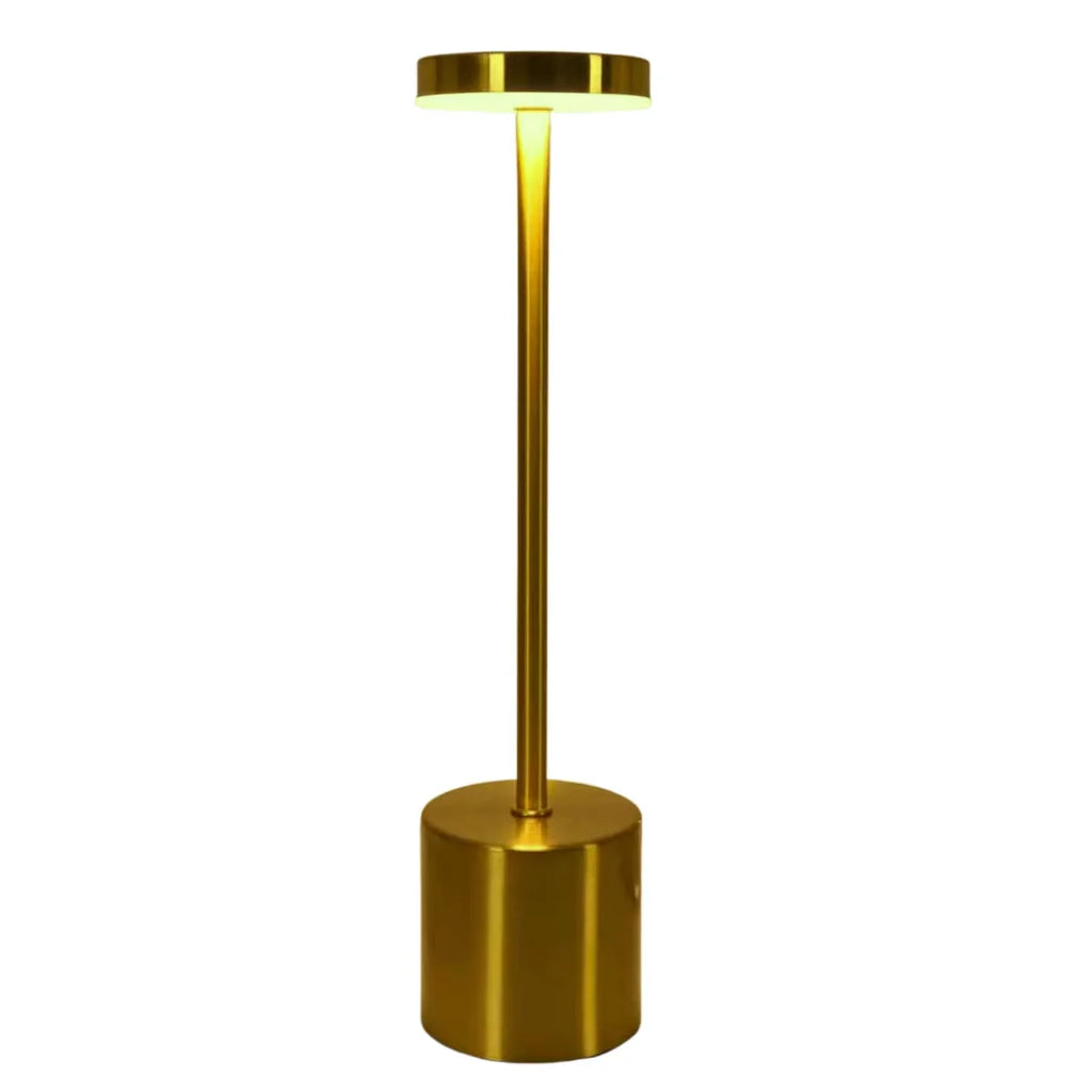 Classic Cordless Table Lamp Rechargeable, Metal LED Bedside Lamp, 3 Color Stepless Dimming Touch