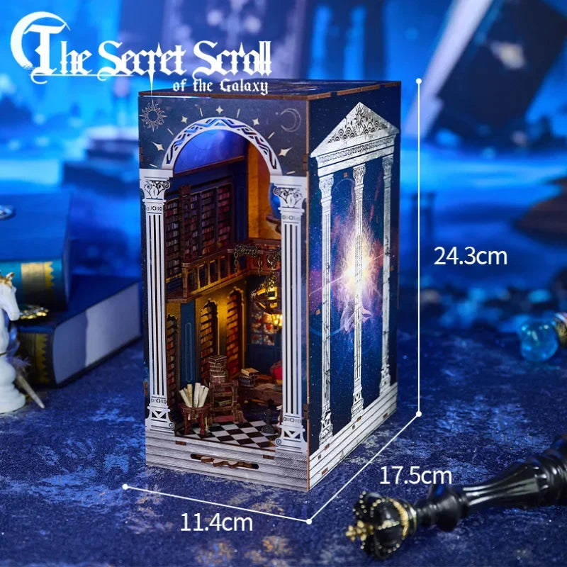 The Secret Scroll Of The Galaxy DIY Wooden Book Nook Kit