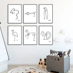 Line Animals Prints