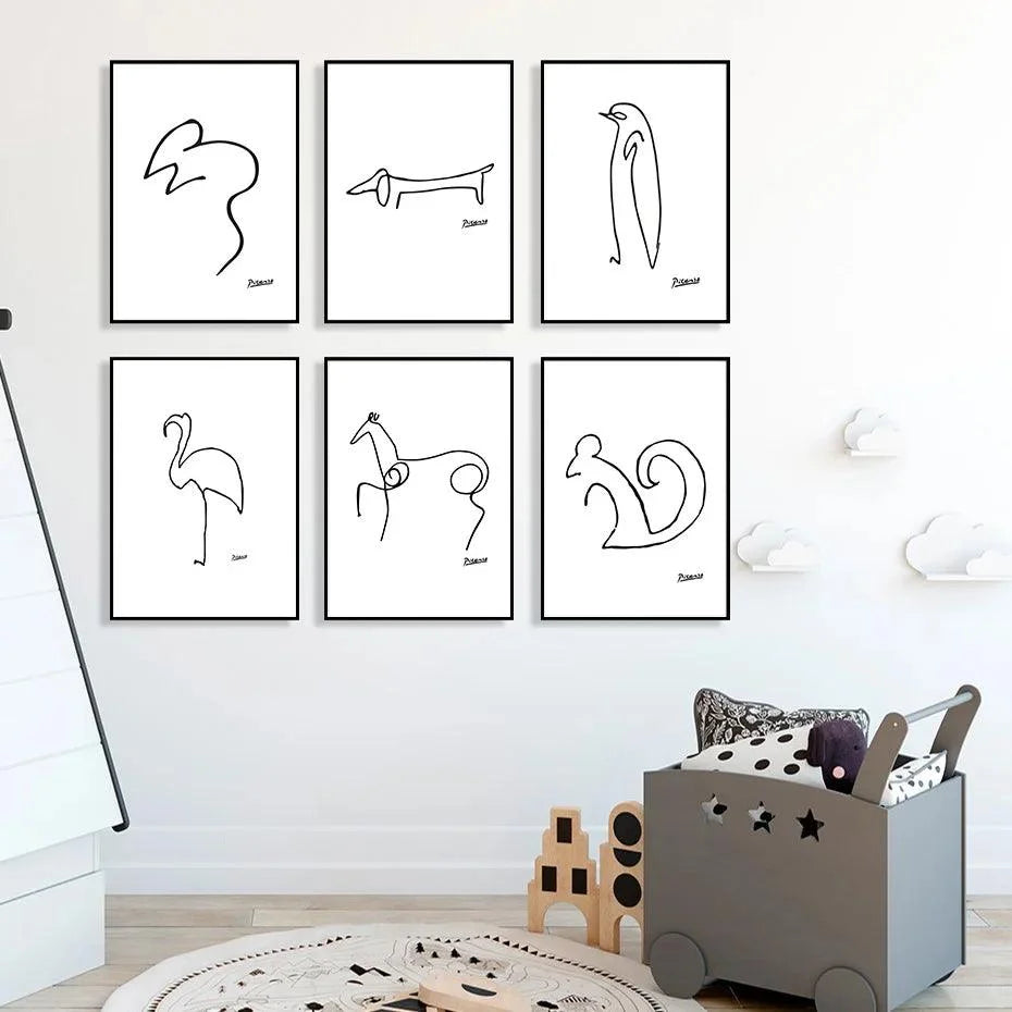 Line Animals Prints