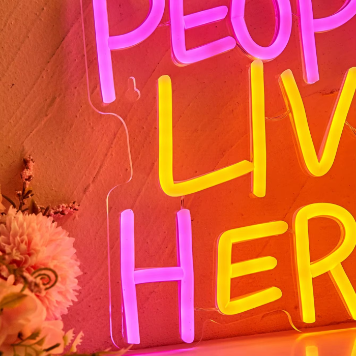 “Cool People Live Here” Neon Sign