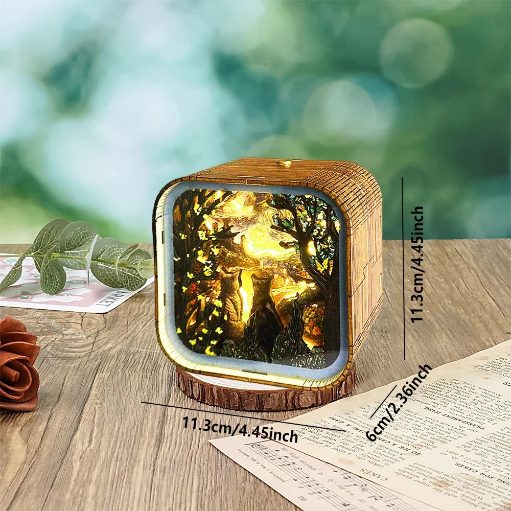 Van Gogh Starry Night Wooden 3D Puzzle Lamp