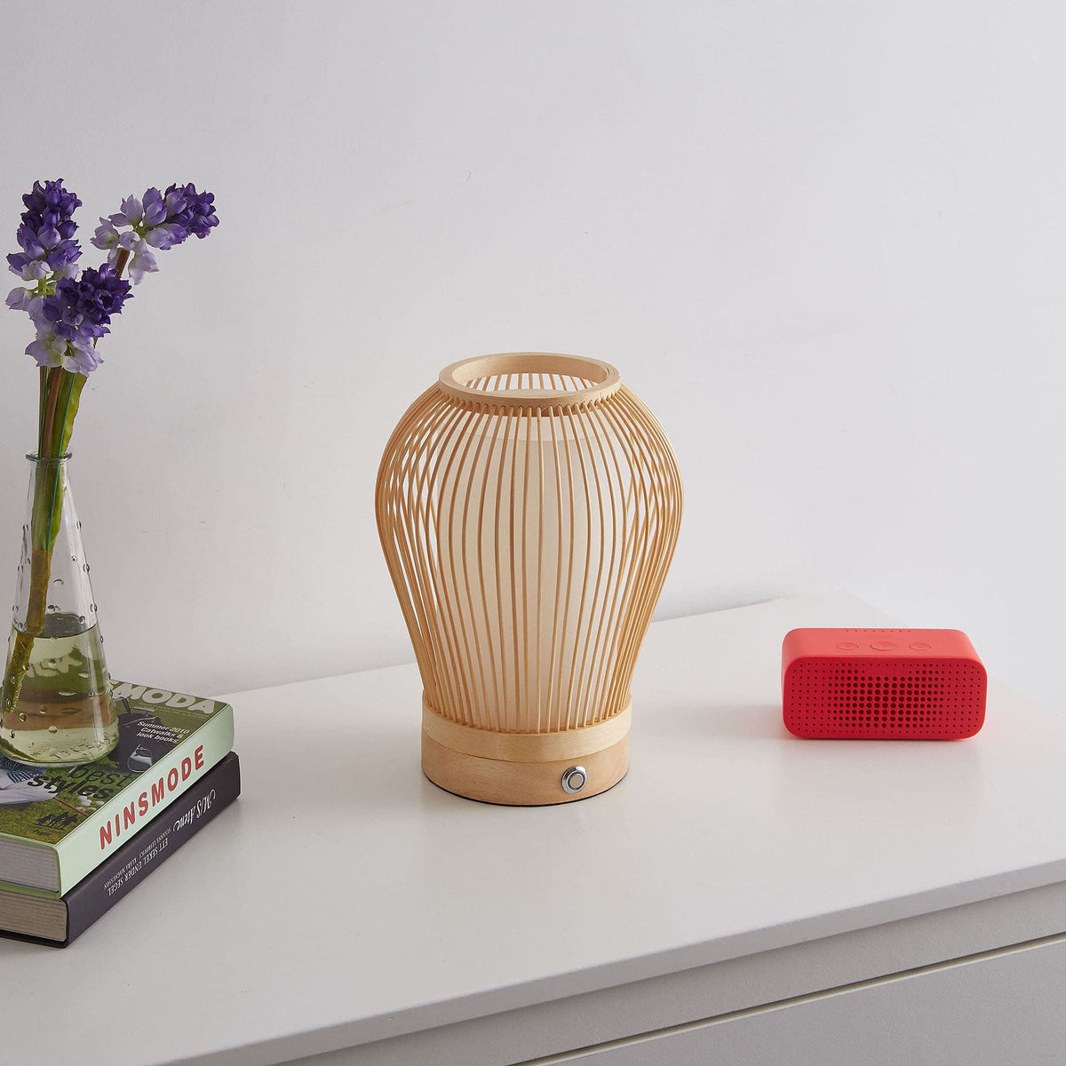 Rechargeable Woven Bamboo Table Lamp