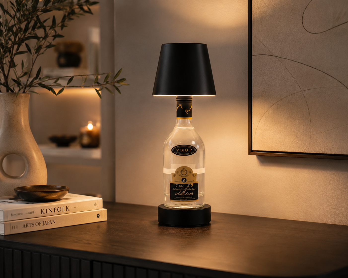 BottleGlow — Cordless Rechargeable Bottle Table Lamp