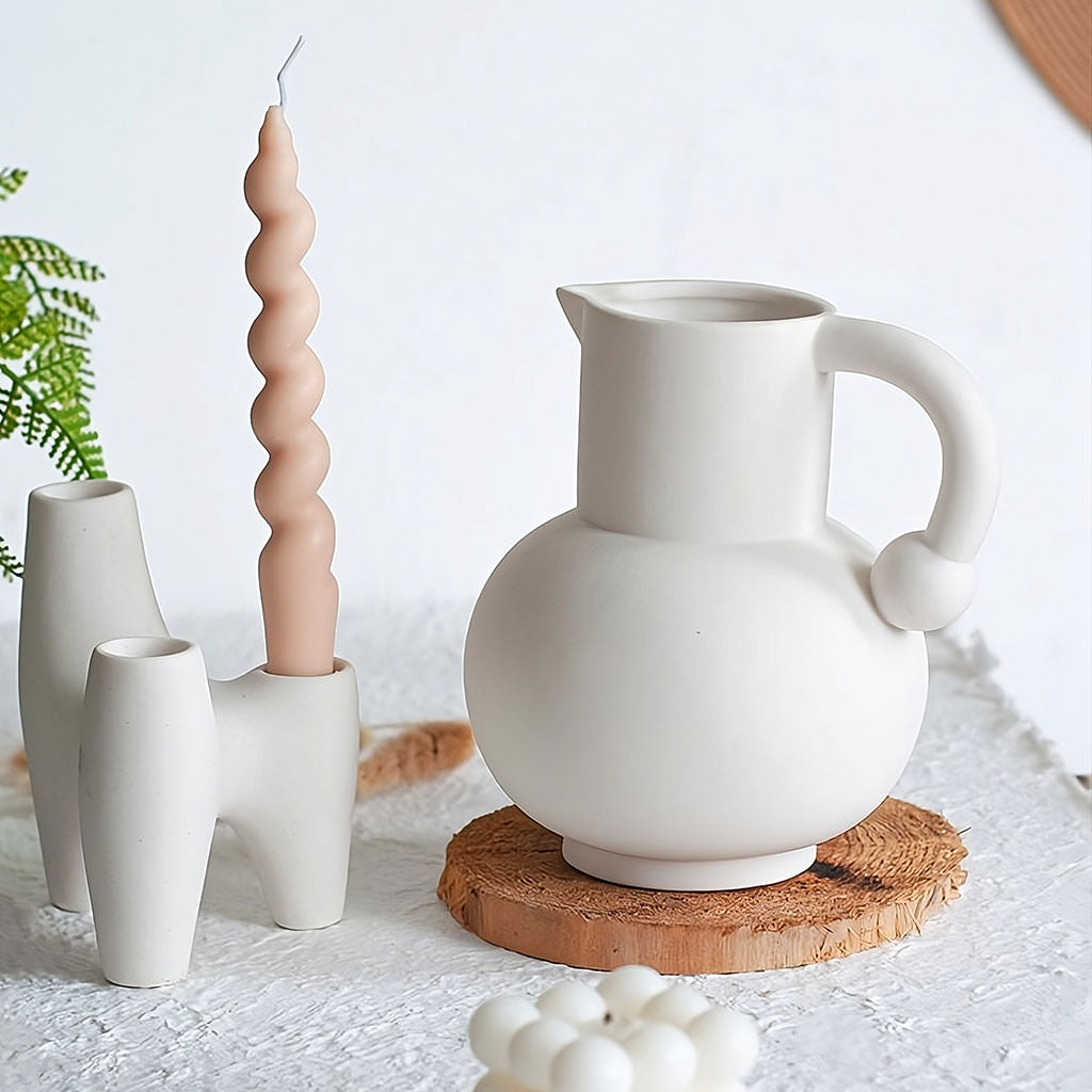 Abstract Triple Ceramic Candle Holder
