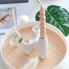 Abstract Triple Ceramic Candle Holder