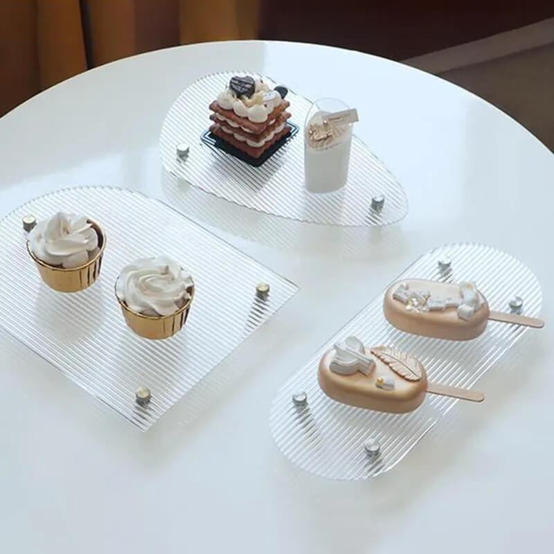 Grooved Acrylic Decorative Tray