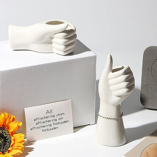 Arm Shaped Ceramic Vase