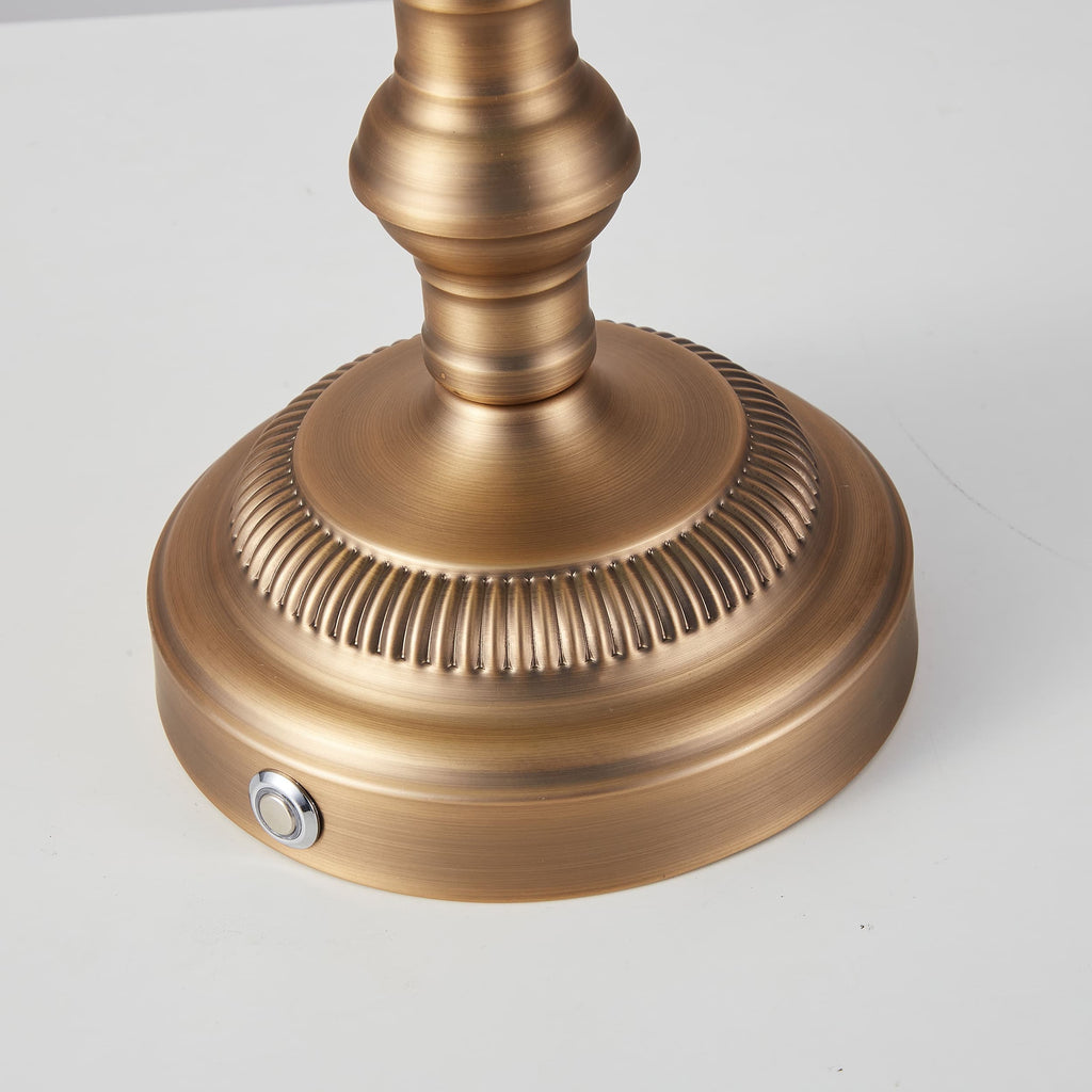 Cordless Green Glass Banker's Lamp - Brown Bronze