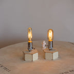 Industrial Cordless Hexagon Wood Edison Table Lamp for Bar & Restaurant