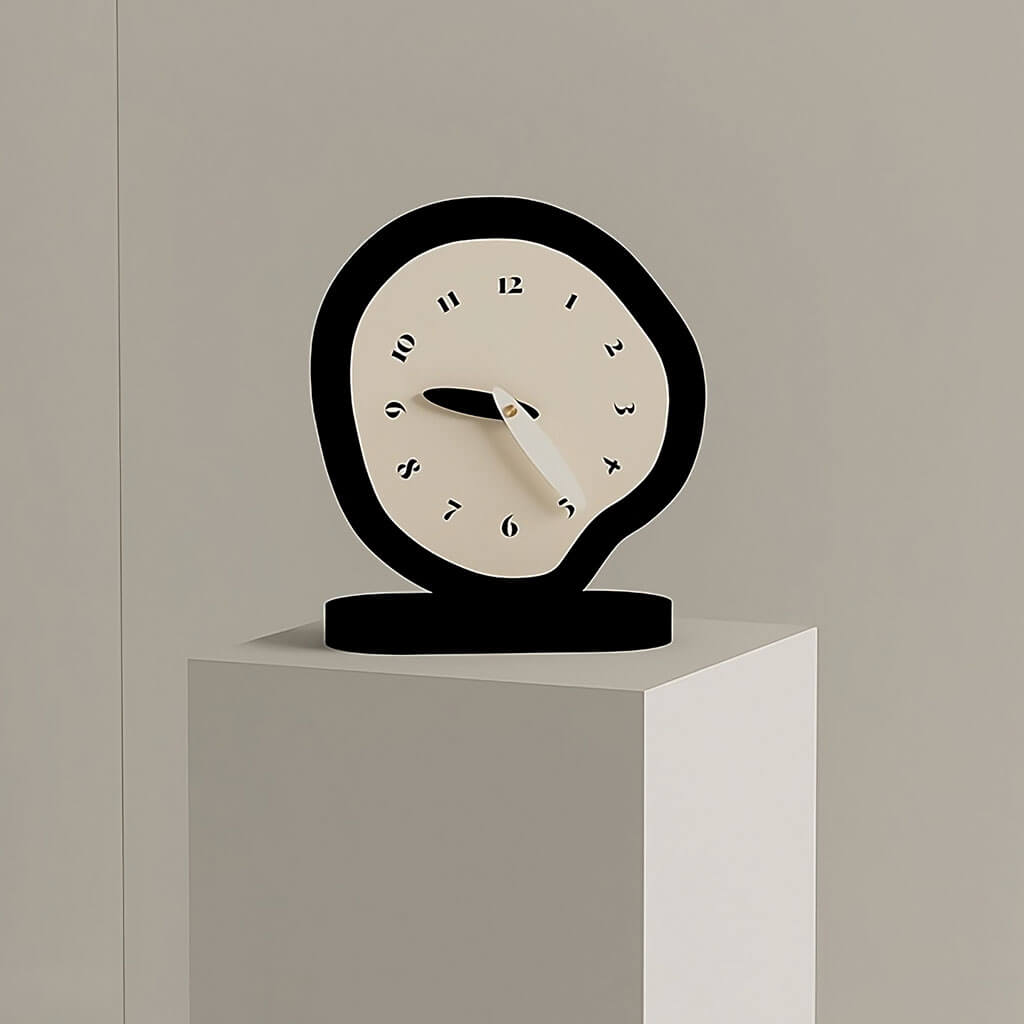 B&W Irregular Minimalist Desk Clock