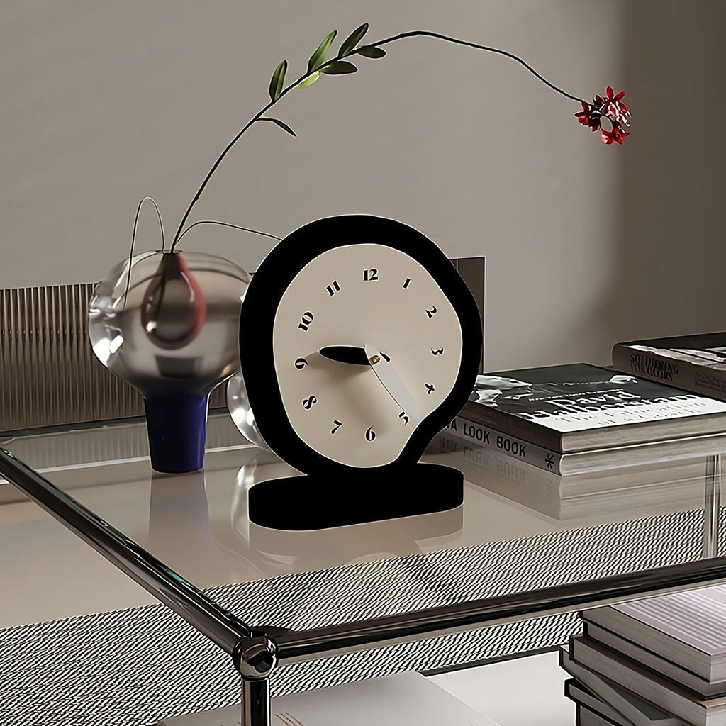 B&W Irregular Minimalist Desk Clock