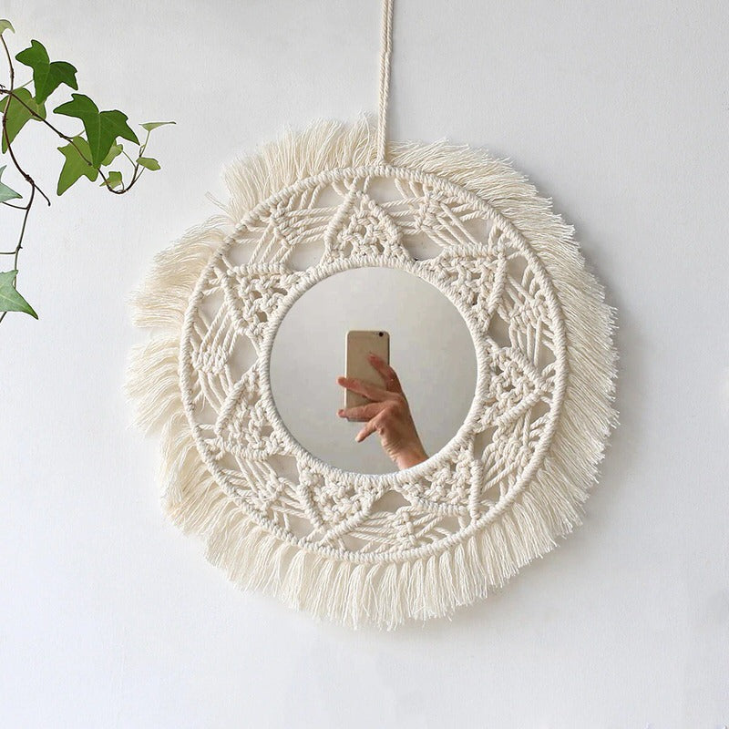 Macrame Wall Hanging Round Mirror
