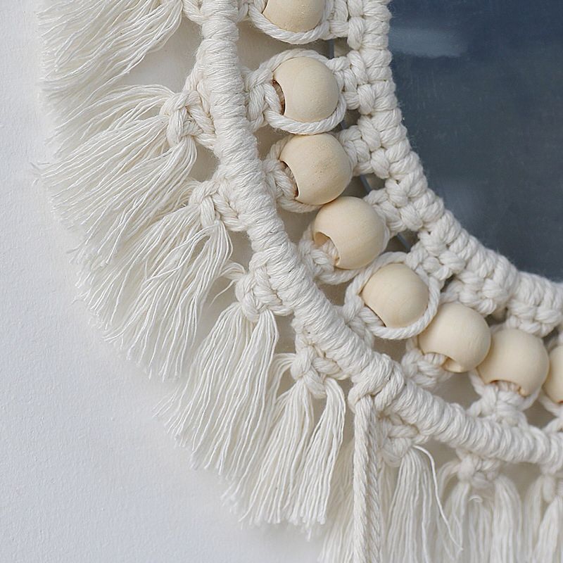 Macrame Wall Hanging Round Mirror
