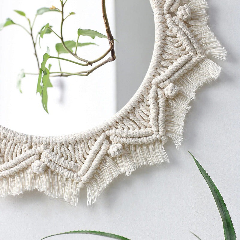 Macrame Wall Hanging Round Mirror