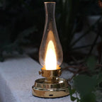 Cordless Brass Oil-Style LED Lantern