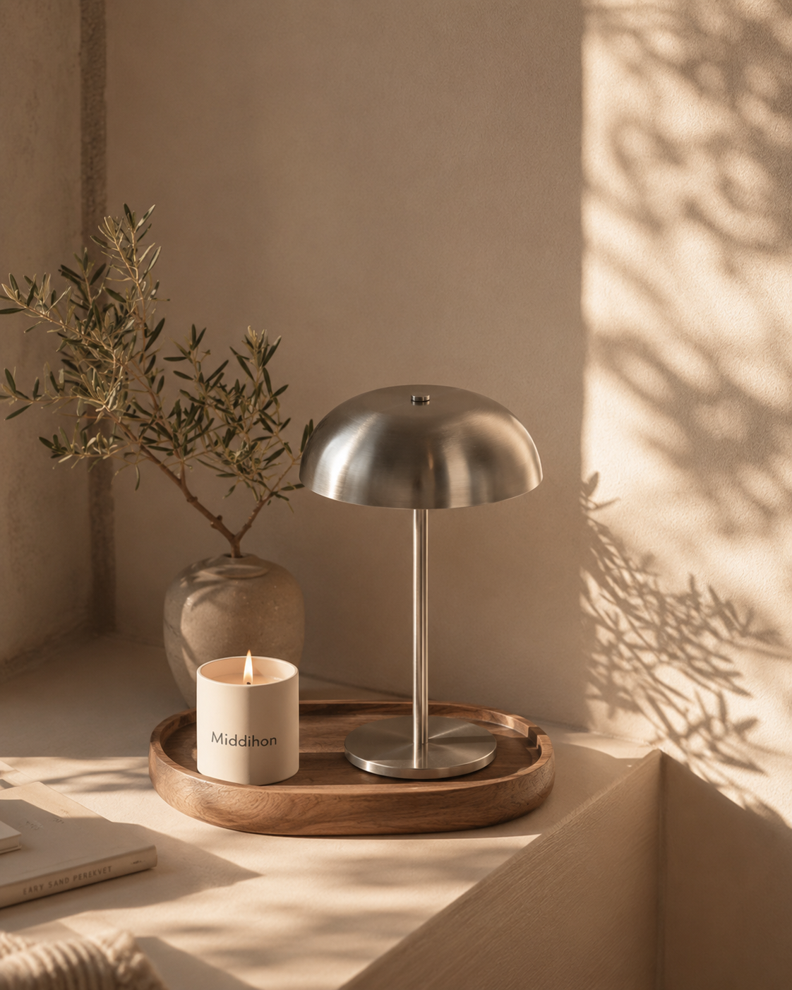 DomeGlow — Rechargeable Touch Reading Lamp with Marble Base