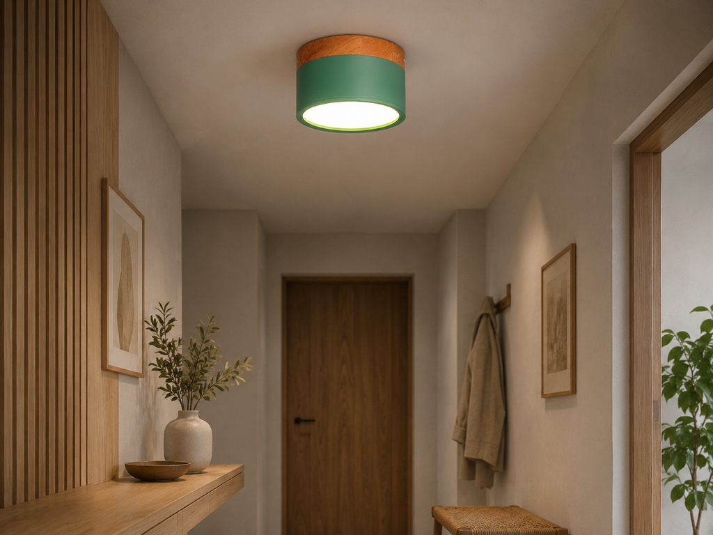 CanopyGlow — Nordic Wood-Accent LED Ceiling Spot