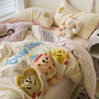 Cartoon Embroidered Toast Bread Bedding Set
