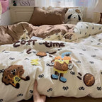 Coffee Time Embroidery Bedding Duvet Cover Set