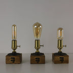 Farmhouse Cordless Wooden Edison Table Lamp for Bar & Restaurant