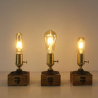 Farmhouse Cordless Wooden Edison Table Lamp for Bar & Restaurant