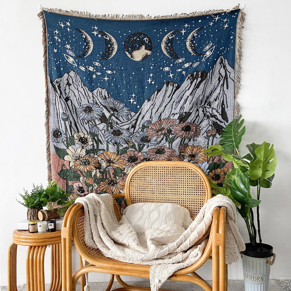 Mountain Flowers Woven Throw Blanket