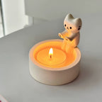 Hand-Warming Cat Candle Holder