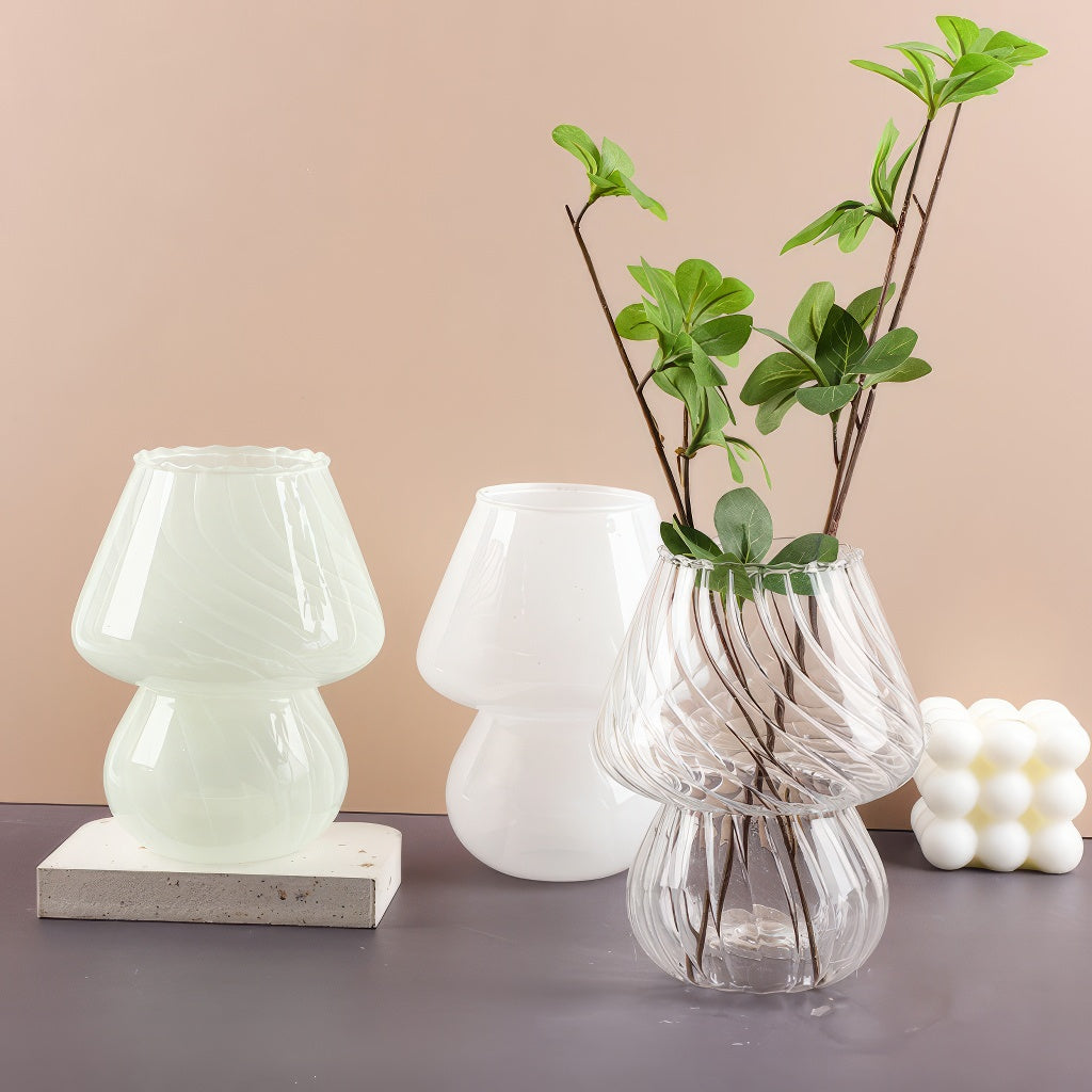Cute Mushroom Glass Vase