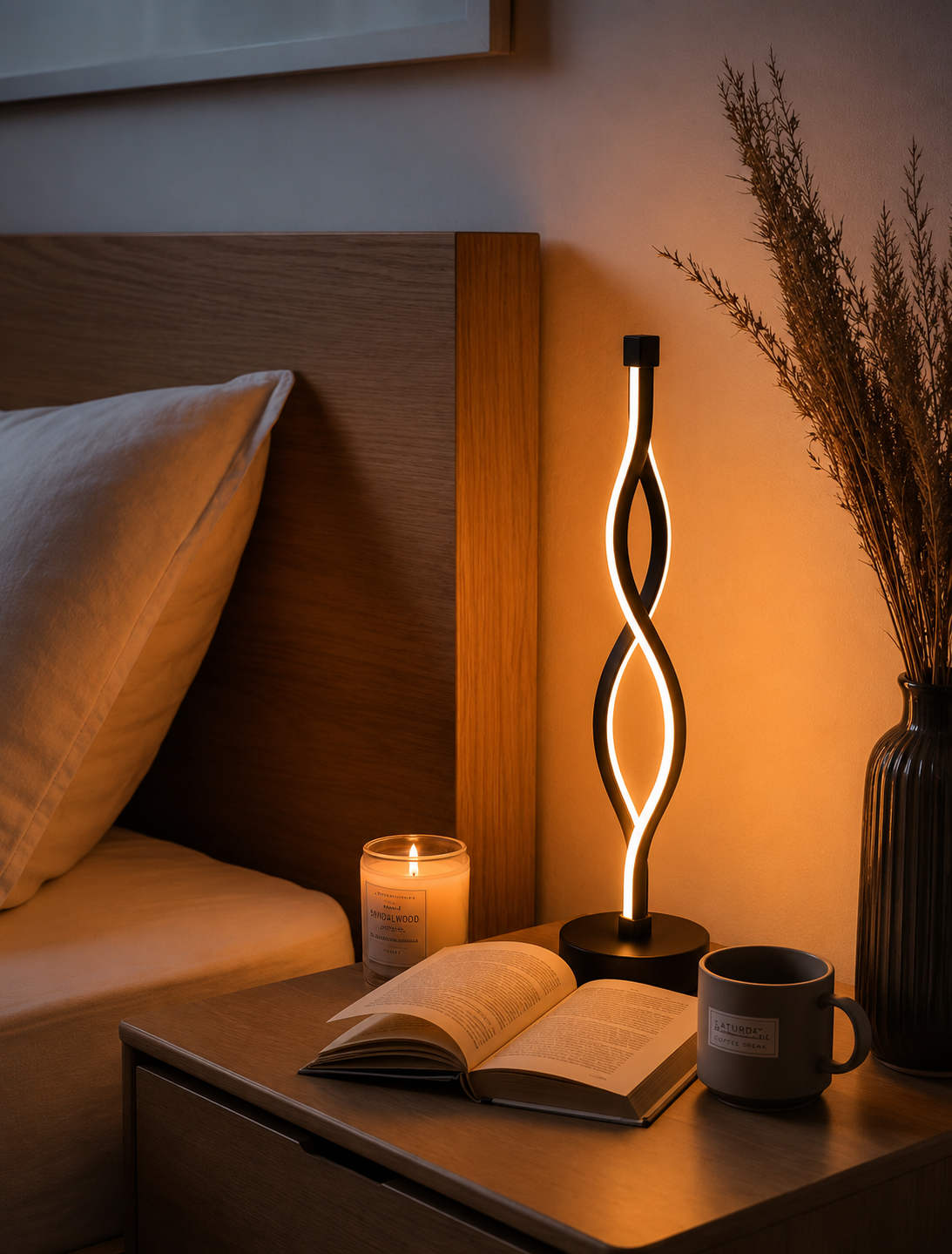 WaveGlow — Sculptural Infinity LED Table Lamp