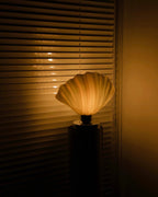 White Scallop Relief Table Lamp