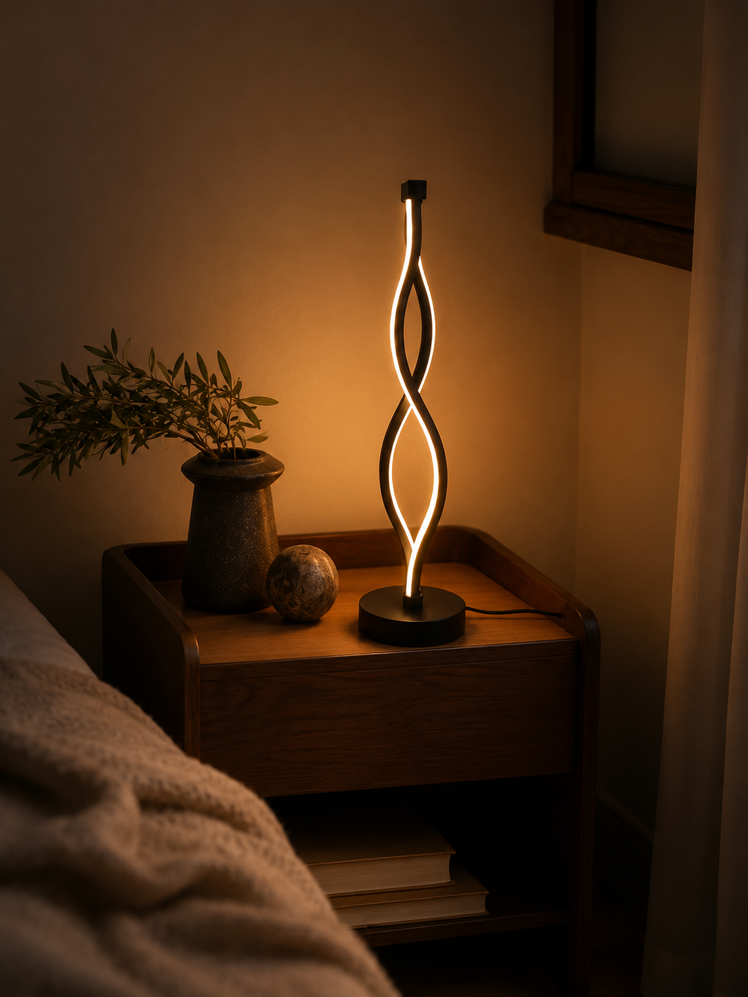 WaveGlow — Sculptural Infinity LED Table Lamp