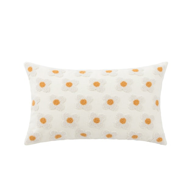 Embroidered Daisies Cushion Cover