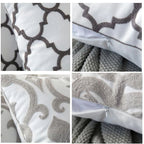 Brownish Grey Embroidered Cushion Cover