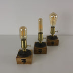 Farmhouse Cordless Wooden Edison Table Lamp for Bar & Restaurant