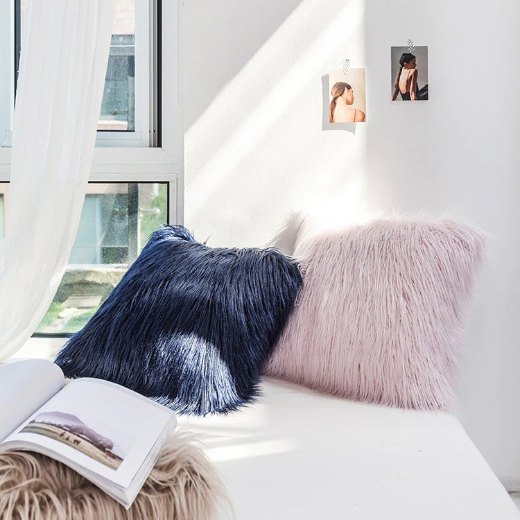Dusty Faux Fur Cushion Cover