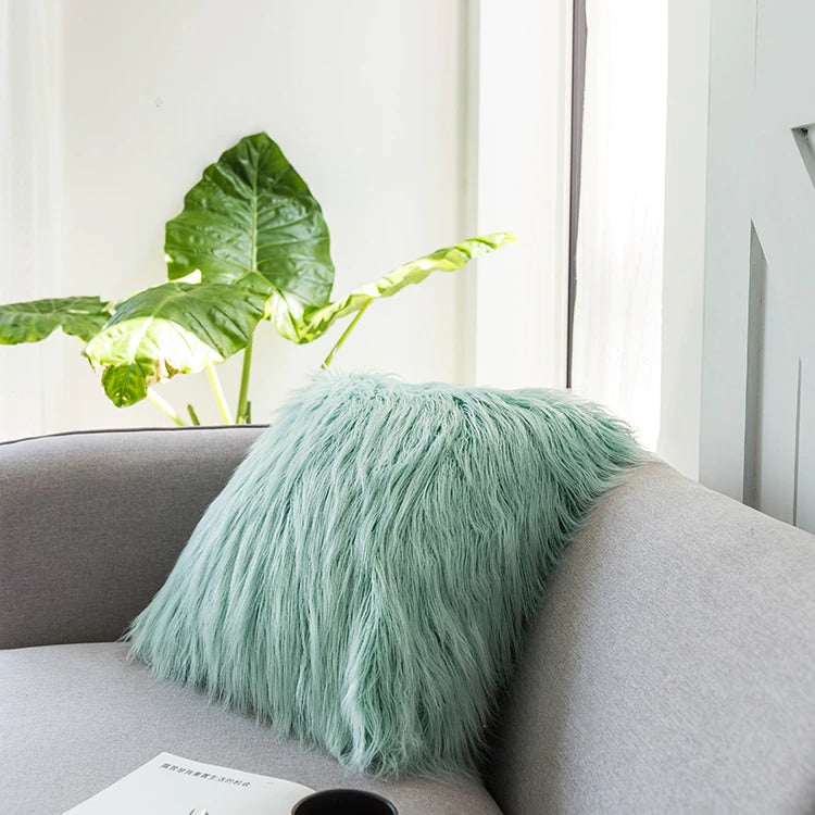Dusty Faux Fur Cushion Cover