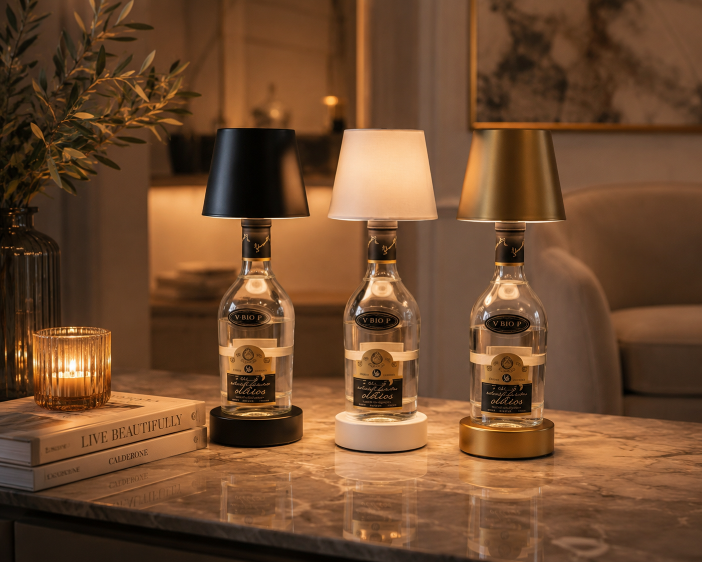 BottleGlow — Cordless Rechargeable Bottle Table Lamp