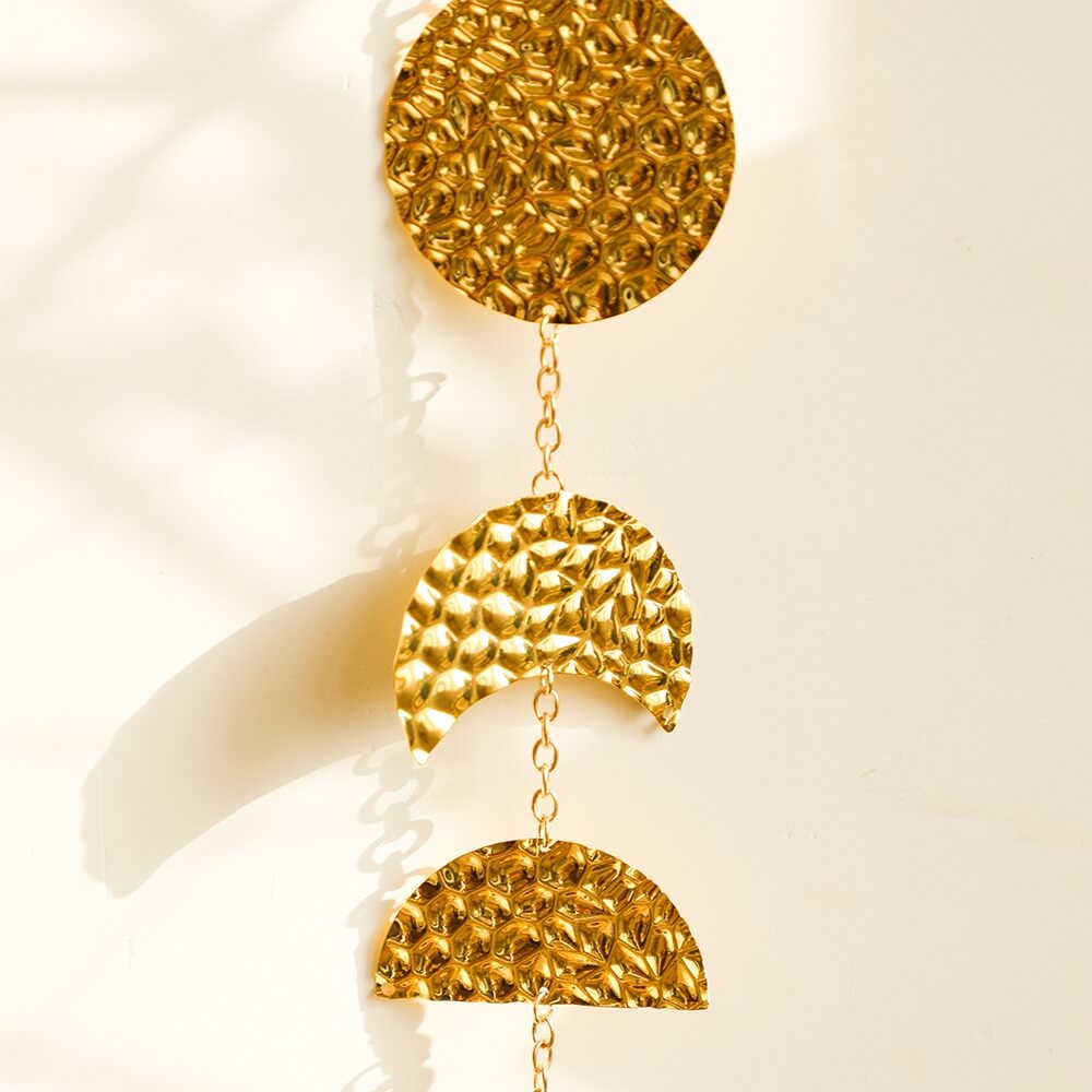 Forged Gold Vertical Moon Phases Wall Decor