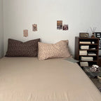 French Aesthetic Vintage Brown Flowers Bedding Set